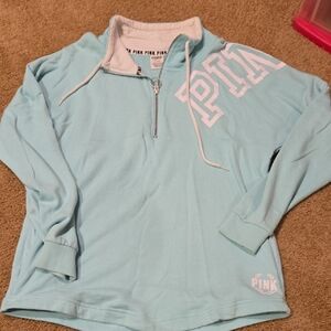 PINK Victoria's Secret Ice Blue Quarter-Zip Hoodie for Kids